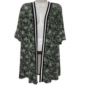 Tropical print kimono women’s swimsuit cover up casual plant print